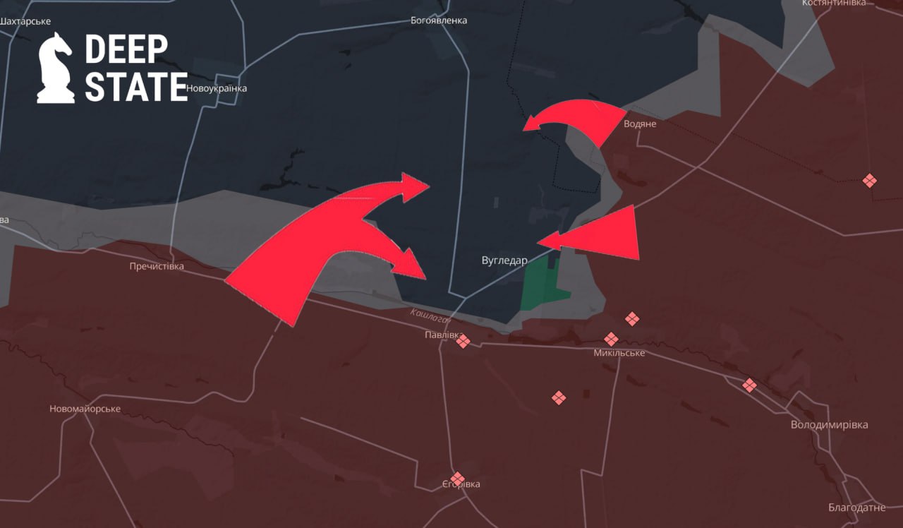 Ситуация на Угледарском выступе по версии DeepState