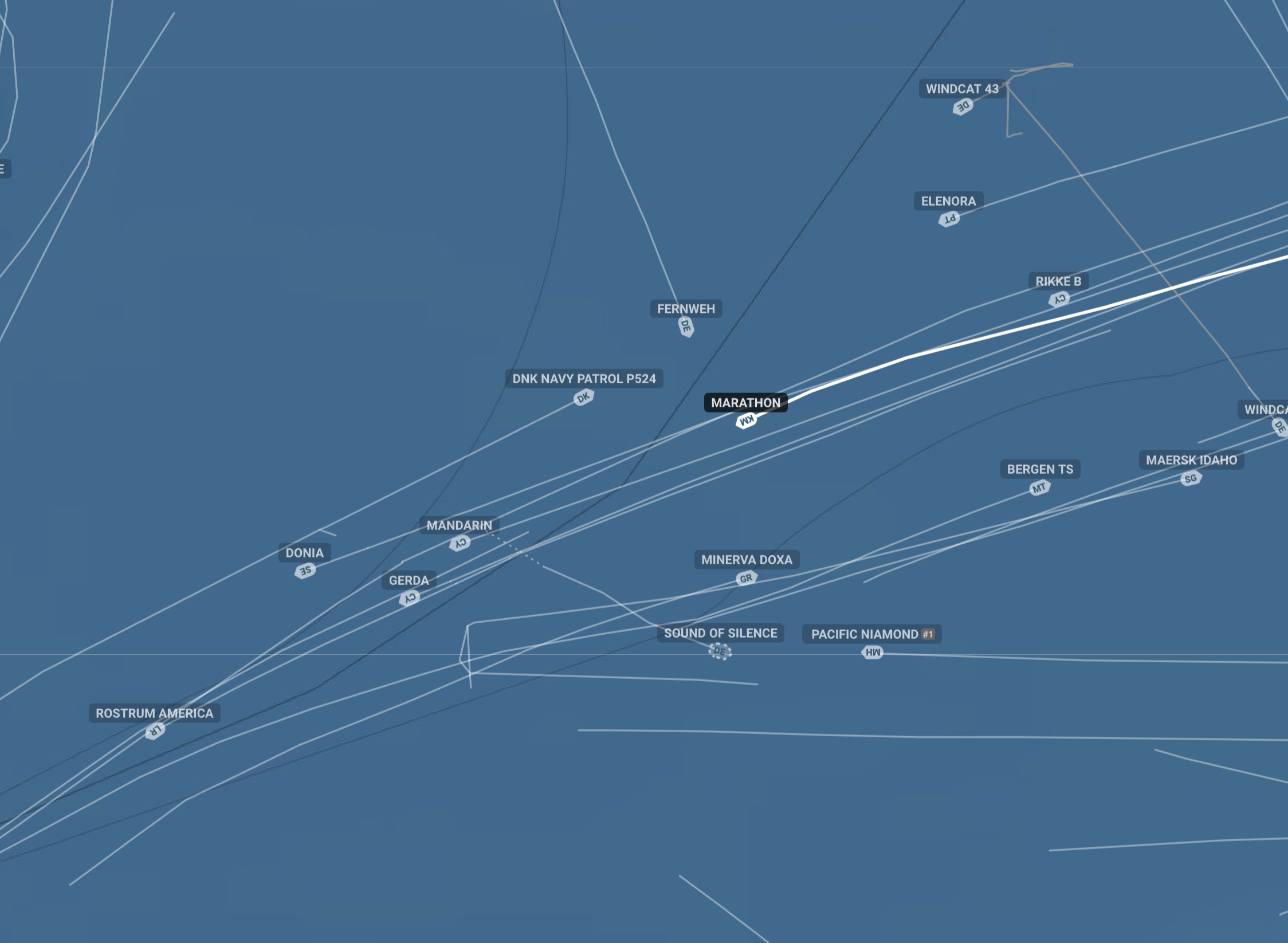 Танкер Marathon и военный патрульный катер Дании DNK NAVY PATROL P524