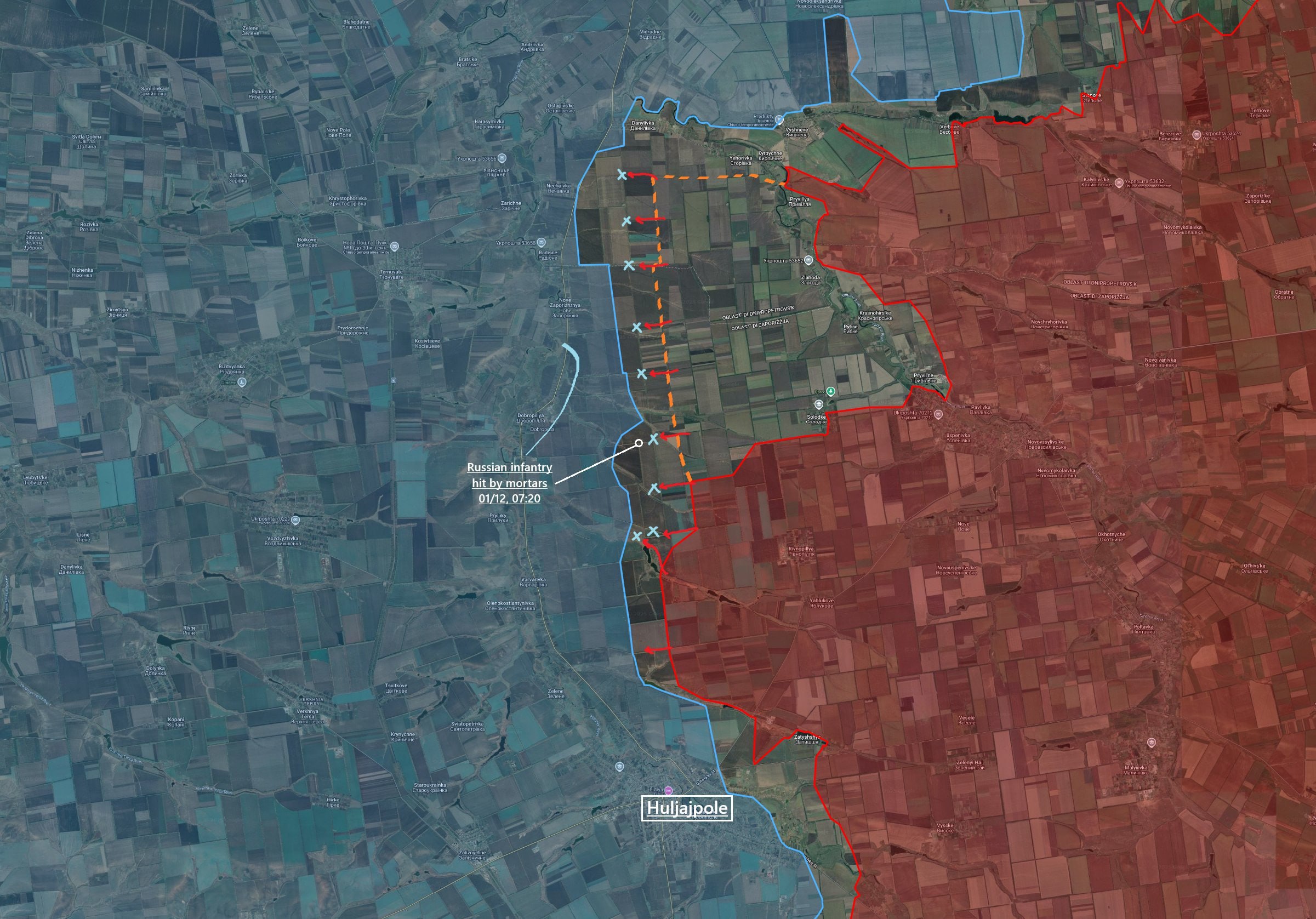 Ситуация в районе Гуляйполя по версии исследователя под ником Playfra