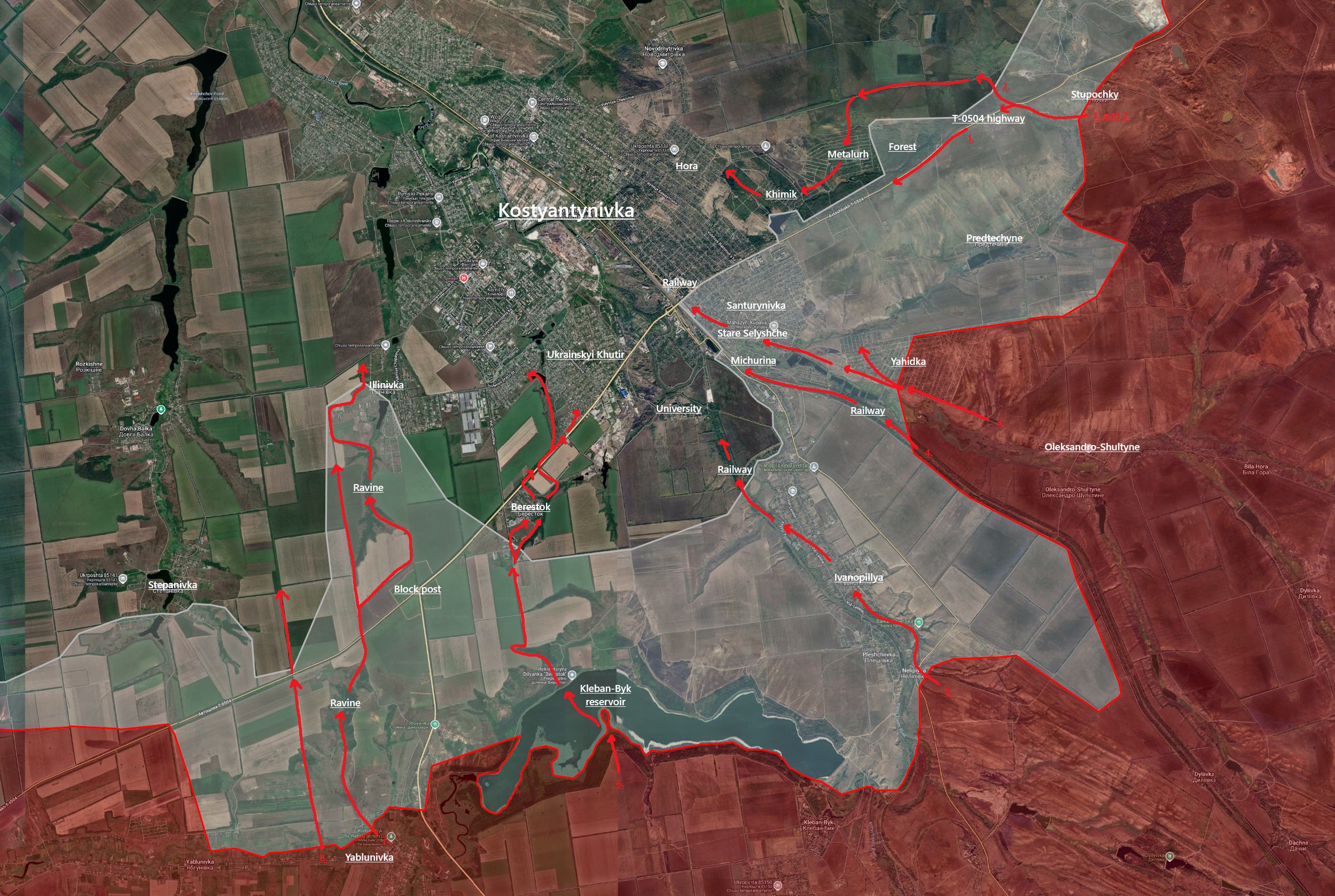 Ситуация в районе Константиновки по версии исследователя под ником Playfra