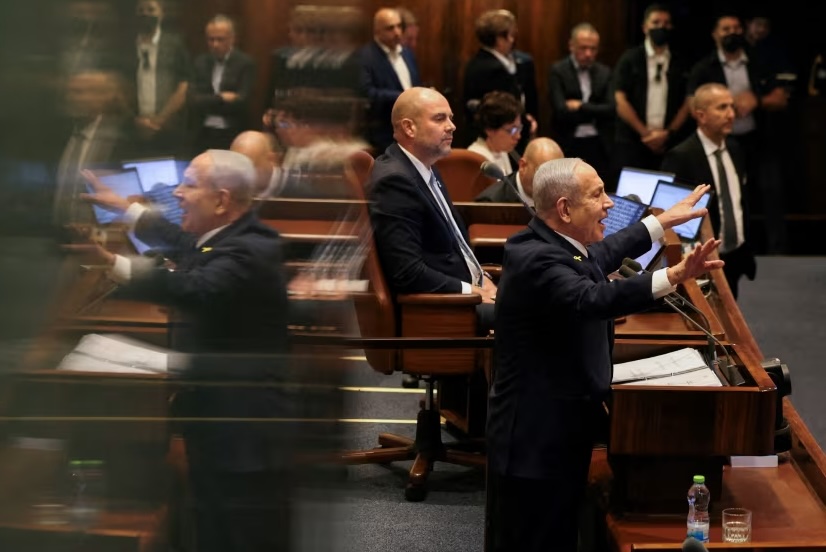 Премьер-министр Израиля Биньямин Нетаньяху на заседании кнессета. 10 ноября 2025. Фото: Reuters